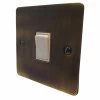 Square Classic Antique Brass Cooker Control (45 Amp Double Pole Switch and 13 Amp Socket) - 1